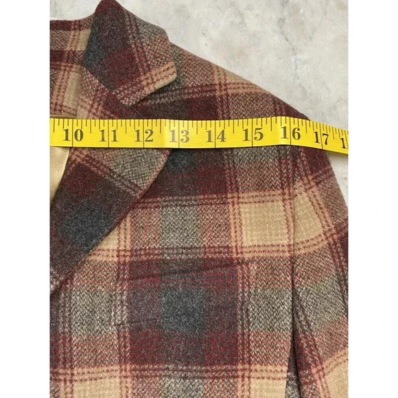 Vintage L.L. Bean Plaid Blazer Womens 8P Wool & Cashmere Blend - Picture 9 of 12